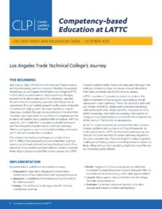 Competency-based Education at LATTC- front page